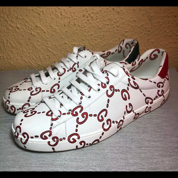 Gucci Other - Gucci Mens New Ace Ghost GG Logo Print 9 1/2